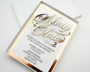 Undangan Akrilik Pernikahan Mewah Modern Menerima Logo Kustom Kartu Hadiah Ucapan Kartu Undangan Pesta Ulang Tahun