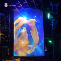 Écran de projection cylindrique électrique à 360 degrés TaoYing Invisible 3D Holographic Scrim pour événements en direct, écran holographique incurvé, 16:9