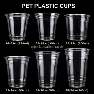 Disposable Plastic Coffee Black PET <b>Cups</b> 90mm Diameter with Lids Custom Logo for Hot <b>Cold</b> Bubble Tea - Product Image 6