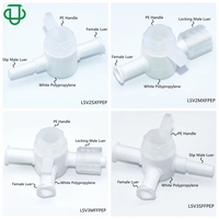 Robinet à trois voies JU Laboratory, femelle vers mâle, valve Luer en plastique, robinet à valve Luer unidirectionnel