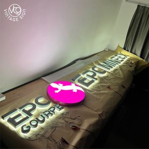 Letreros Electrónicos Personalizados de Fábrica, Precio al por Mayor, Excelente Calidad, Letras Metálicas Decorativas 3D, Letrero Vintage con Luz LED - Product Image 5