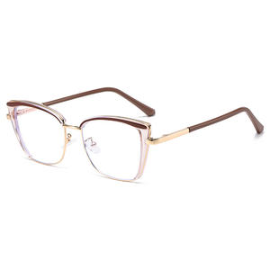Gafas con montura óptica Cat Eye Hl-82181 para mujer, de plástico y metal, montura completa, tamaño mediano, con lentes de policarbonato. - Product Image 4