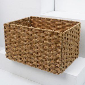 Cesta de almacenamiento tipo ratán, organizador de ropa rectangular ecológico para almacenamiento de juguetes y aperitivos - Product Image 4