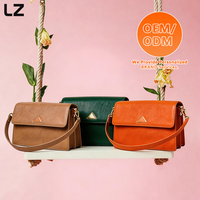 Sac à bandoulière en cuir véritable LZ avec logo personnalisé, fermeture éclair, pour femme, sac messager carré, sac à main