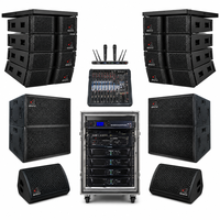 Sistem Speaker Line Array NEARSTAR Dual 12 Inch Paket Audio Konser dengan Amplifier, Rak, dan Frame Pengangkut