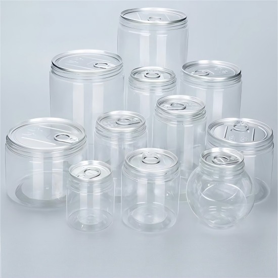 Wholesale Recycled PET Containers with PP Lids 10oz 150ml 200ml 250ml 500ml Sizes for Kitchen Cosmetic Cookie Storage