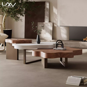 Franse Luxe Wolk Vorm Houten Frame Met Metalen Salontafel <span class=keywords><strong>Set</strong></span> Onregelmatige Creatieve Moderne Woonkamer Hotel Sofa Bijzettafel - Product Image 4