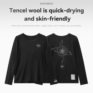 <span class=keywords><strong>Maillot</strong></span> de <span class=keywords><strong>Ciclismo</strong></span> ROCKBROS de Manga Larga con Mezcla de <span class=keywords><strong>Lana</strong></span> Merino para Hombre, Camiseta de Running Transpirable de Secado Rápido con Orificio para el Pulgar para Otoño - Product Image 1