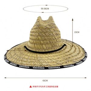 CXY-Wholesale Custom Promotional Unisex Sun <b>Wide</b> Brim Woven Uv Sun Fitted Fishing Straw Lifeguard Hat for Men With Custom logo - Product Image 3