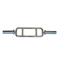 Barre de triceps filetée en acier inoxydable chromé avec colliers de verrouillage étoilés, barre de musculation antidérapante durable Merrybody