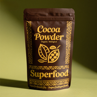 Sachet à fermeture éclair personnalisé pour sacs en plastique en poudre de cacao de 50g 100g 200g