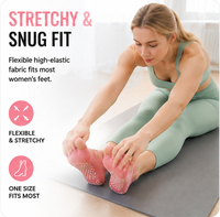 Chaussettes de yoga personnalisées à demi-orteils pour femmes, antidérapantes, pour Pilates, danse et barre, avec grip en silicone, vente en gros OEM
