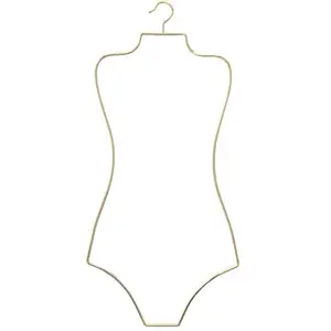 Cintre en métal pour vêtements de bain en fil d'or pour femme, cintre brillant et durable pour le corps pour adulte