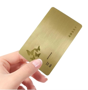 Tarjetas de visita de metal color dorado personalizadas - Product Image 1