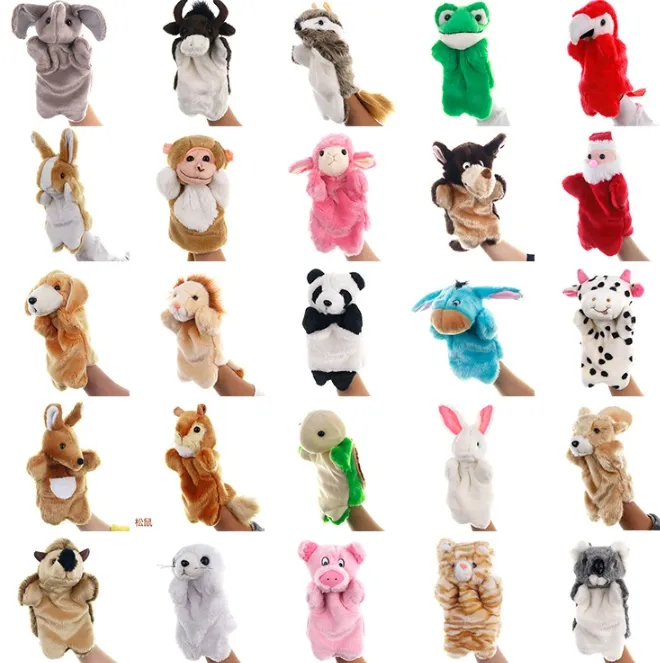 Cheap Price Kawaii Custom Role Play Stuffed Cartoon Animal Push Finger Hand Puppet Toys