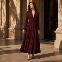 Robe longue de style moderne pour femmes, en mélange de lyocell durable, idéale pour les occasions professionnelles et les soirées