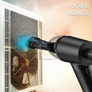 Aspirateur portatif sans fil noir rechargeable par USB avec plusieurs embouts pour voiture et usage domestique - Product Image 3