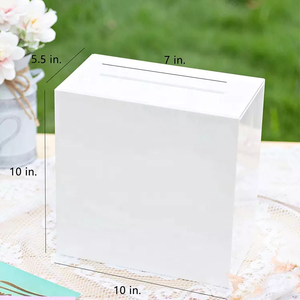 clear s <strong>Donation</strong> Box With Lock Acrylic <strong>Cards</strong> Wishing Well Box - Product Image 2