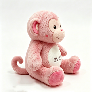 Peluche de mono rosa, mono de peluche de San Valentín, juguete de mono del amor, peluche rosa pastel, decoración para habitación de niñas, regalo romántico de animal. - Product Image 3