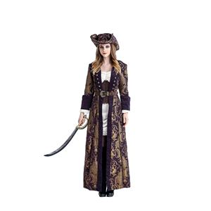 Costume d'Halloween Costume de Capitaine de <span class=keywords><strong>Pirate</strong></span> Femme Costume de <span class=keywords><strong>Pirate</strong></span> Cosplay Rétro Costume de <span class=keywords><strong>Robe</strong></span> Adulte - Product Image 4