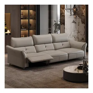 Venda quente Qualidade Couro Reclinável Sofá Reclinável Funcional Sofá Reclinável Elétrica Home Sofás Com Chaise Lounge