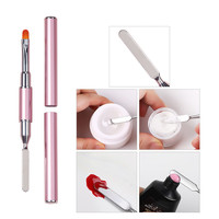 Vente en gros, pinceau professionnel à double extrémité Nail Secret Kolinsky pour gel poly, 16 cm, manche en plastique écologique, ongles en acrylique