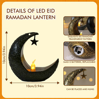 Lanterne du Ramadan pour la maison, centre de table, lune croissante suspendue, lampe de nuit LED, Eid Mubarak, Ramazan, Hari Raya, décorations de table, lumières