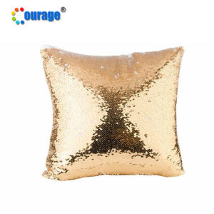 <span class=keywords><strong>Federa</strong></span> di colore <span class=keywords><strong>rosa</strong></span> chiaro morbida morbida con sublimazione quadrata posteriore con paillettes reversibile - Product Image 4