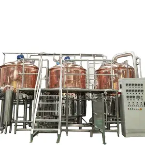 Fogão de cobre vermelho, 500l 5hl 4bbl aquecimento de vapor de cobre combinado 3 vestidos equipamentos de cervejaria