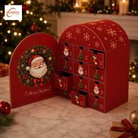 Calendrier de l'Avent personnalisé de 24 jours pour Noël, boîte en papier, boîte rigide magnétique à tiroir en carton pour l'emballage de cosmétiques et de produits de beauté