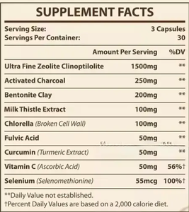 Capsule di <span class=keywords><strong>Zeolite</strong></span> Premium (<span class=keywords><strong>Clinoptilolite</strong></span>) | Fonte minerale naturale - Product Image 3