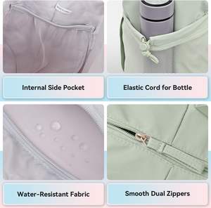 Échantillon gratuit Sac à main de voyage multifonctionnel pour femme avec fermeture éclair, pliable, imperméable, séparation sec/humide, sac de yoga pour courte distance - Product Image 4