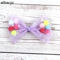 Accessoires pour cheveux DIY, barrette à cheveux classique faite à la main, nœud fantaisie de 4,5 pouces avec rembourrage en laine pour filles