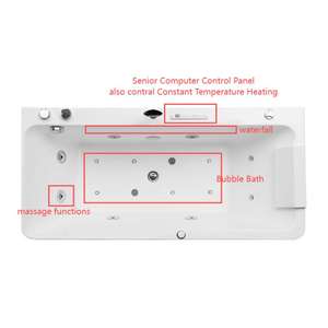 1.3m 1.7m Köşe Tipi Bağımsız Akrilik Dikdörtgen Masajlı Küvet LED Işıklar Jakuzili 12 Jetli 60gal Kapasiteli Banyo - Product Image 5