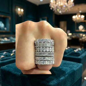 Anillo de Boda para Hombre Vana Jewels con Moissanita de Corte Brillante, Plata de Ley 925 con Baño de Rodio, Minimalista, Ovalado, con Pavé, para Aniversario - Product Image 3