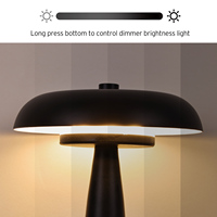 Lampe de lecture LED en métal noir Empire Null, design nouveau, protection des yeux, 2700-5400K, variateur tactile, lampe de bureau, abat-jour en métal, batterie