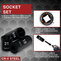Kit d'outils pour jeu de douilles 48 pièces Kit d'outils pour quincaillerie CR-V Kit d'outils pour jeu de douilles