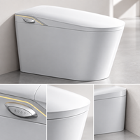 Toilette intelligente moderne avec bidet intégré, bouton à une touche, capteur au pied, chasse d'eau automatique, siège chauffant, séchoir à air chaud, affichage LED