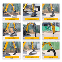 Livraison Gratuite Micro-Excavatrice Compacte Mini-Excavatrice 3,5 Tonnes 2 Tonnes 1 Tonne avec Accessoires pour Ferme et Maison