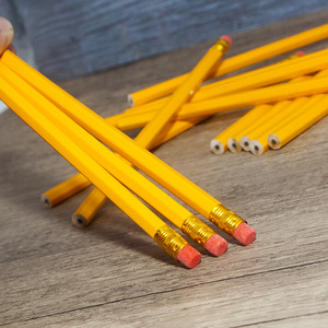 Matite in legno gialle HB per scuola elementare, per schizzi, disegni e scrittura quotidiana, con gomme e mina nera - Product Image 3