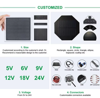 Petit panneau solaire 3W 5W 10W 12W 15W 20W Mono cellule PCB Panneau PV 5V 6V 9V 12V 18V Double face ETFE Panneaux solaires pour produits IoT