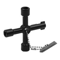 Clé d'ouverture universelle multifonctionnelle, outils pour électriciens, clé polyvalente à 4 voies avec embouts, 1 pièce
