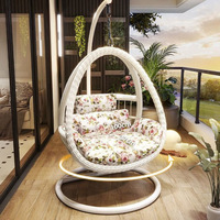 Fauteuil suspendu œuf en rotin tressé moderne pour jardin, villa, cour ou parc