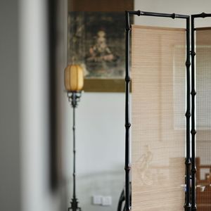 Bamboo Thread Screen Folding <b>Room</b> <b>Divider</b> 1.8m Semi Transparent For Tea <b>Rooms</b> Chinese Style Partition - Product Image 3
