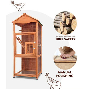 Grande e moderno in legno massello gabbia per uccelli aviera <span class=keywords><strong>Hutch</strong></span> rete metallica semplice per piccole gabbie per animali domestici - Product Image 2