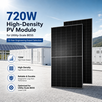 Panneau photovoltaïque haute densité et haute efficacité de 720 W, économique, pour les projets de fermes solaires BESS à grande échelle, module solaire photovoltaïque