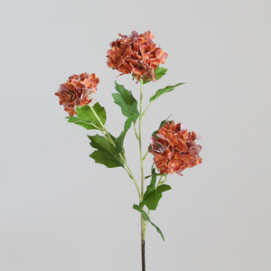 高品质复古彩色人造真触摸乳胶绣球花3头雪球花婚礼家居装饰 - Product Image 3