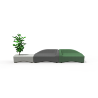 Ensemble de canapés modulaires Chesterfield modernes pour bureau, revêtement en tissu, base en métal, usage commercial