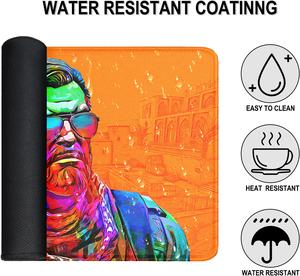 Tapis de souris XXL surdimensionné à motif floral personnalisé, imperméable, antidérapant, avec bordure renforcée - Product Image 3