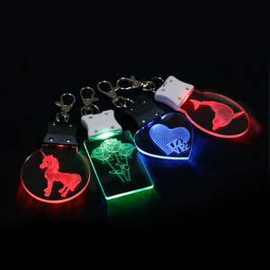 Porte-clés lumineux LED en acrylique personnalisable avec carte d'identification pour les événements de grande envergure, les carnavals, les concerts, les expositions, les bars - Product Image 1